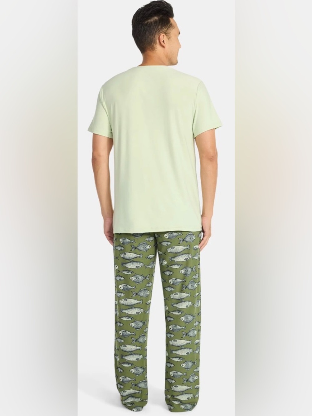 Fox + Badger Men's Short Sleeve Top and Pajama Pants Sleep Set, 2-Piece - Picture 4 of 6